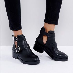 Pull & Bear Black Faux Leather Boots